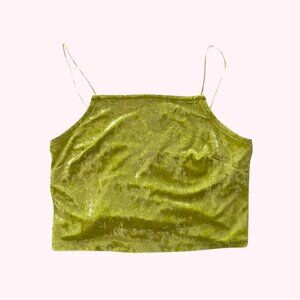 Citrus Green Velvet Crop Tank 🍋